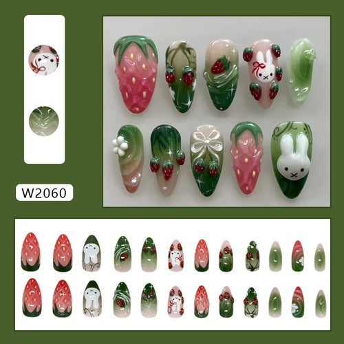 Berry Garden almond press-on nails product view